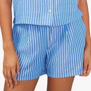 Riley And Rae Seer Sucker Shorts 4” Tie Stripe Blue White S